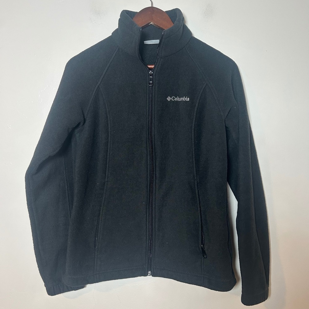 Columbia Benton Springs Fleece Jacket Womens Medium Black Full‎ Zip Outdoor